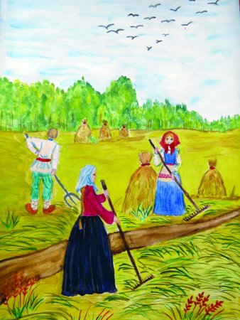 Рисование на тему сбор урожая