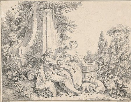 Гравюра Мольер Франсуа Буше