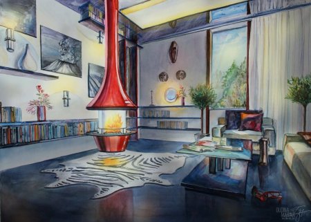 Интерьер рисунок