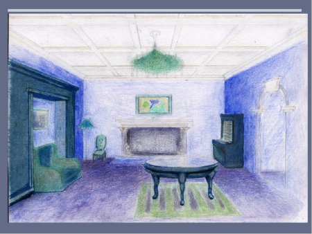 Комната в перспективе в цвете