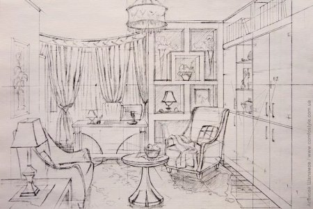 Набросок интерьера комнаты