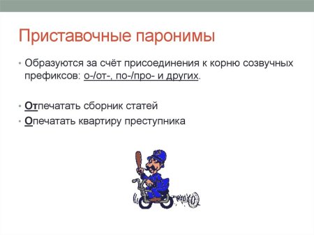 Префиксальные паронимы примеры
