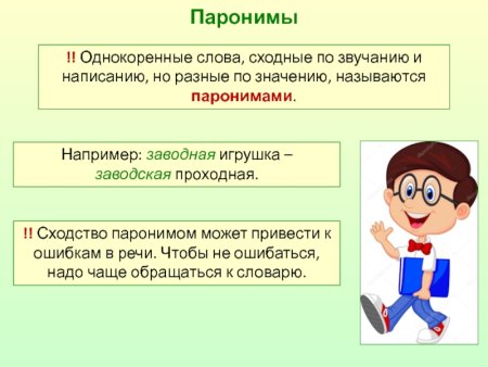 Паронимы примеры слов