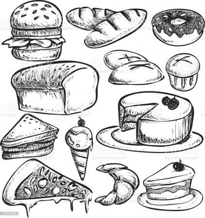Рисунки выпечки для срисовки