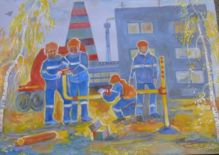 Детский рисунок на тему Газпром