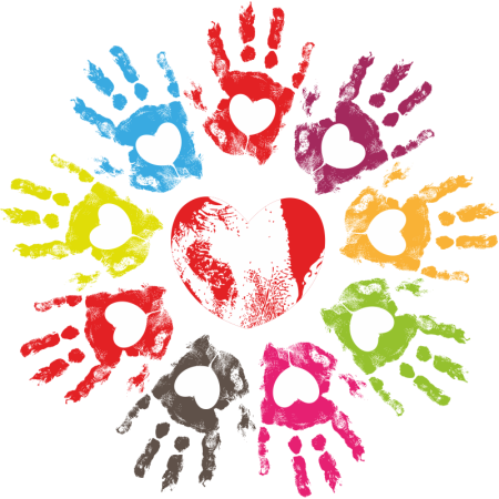 Отпечаток ладони разноцветный