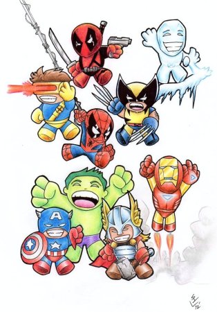 Нарисовать героев Марвел