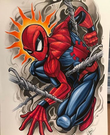 Человек паук тату эскиз