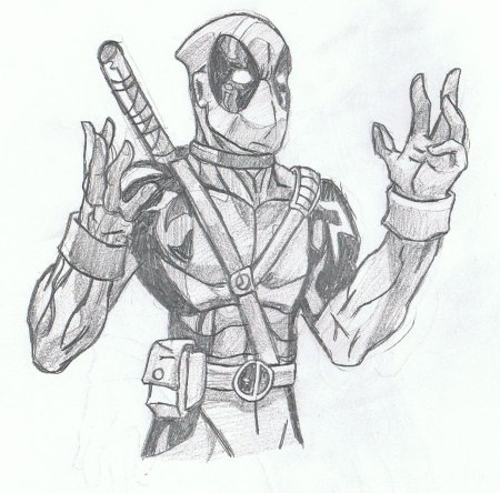 Марвел карандашом Дэдпул