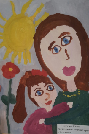 Детские рисунки мама и ребенок