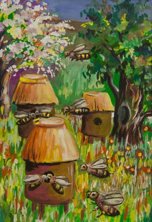 Живопись мед пчелы