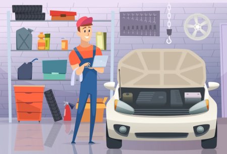 Автомастерская мультяшная