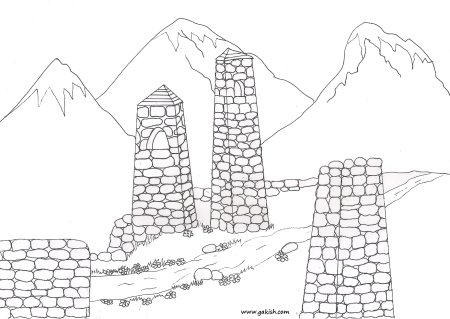 Башня Коста Хетагурова карандашом