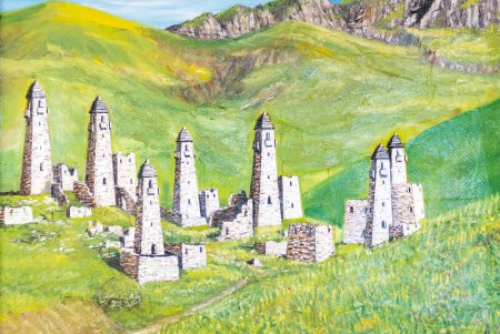 Рисование чеченские башни