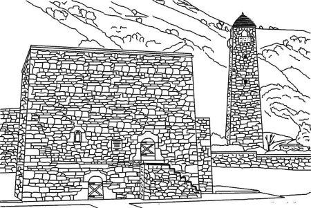 Ингушские башни раскраска