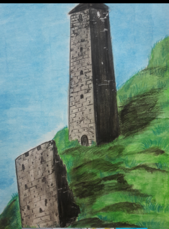 Рисование чеченские башни
