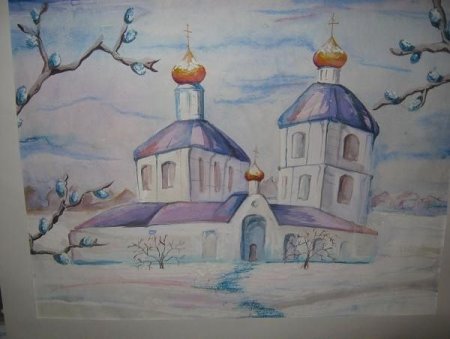 Рождественский храм в карандаше