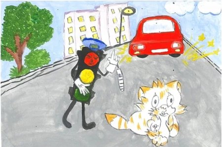 Рисунок на тему дорожное движение
