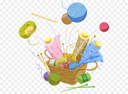 Рукодельница на прозрачном фоне