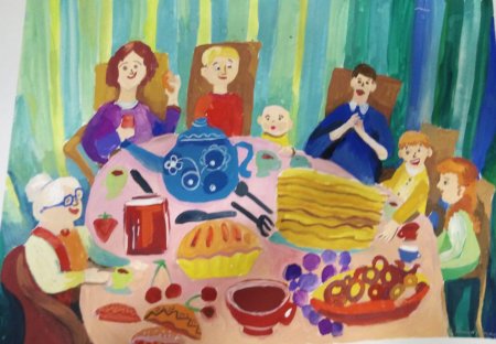 В кругу семьи рисунок