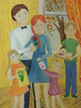 Новый год в кругу семьи рисунок