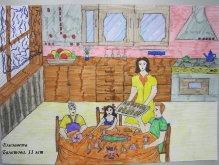 Детский рисунок любимого места в доме