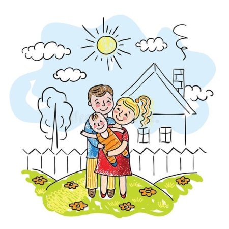 Счастливая семья рисунок