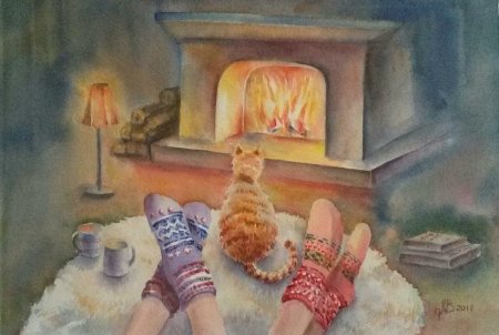 Камин иллюстрация