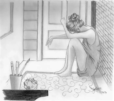 Рисунки карандашом грустные одиночество