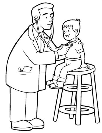 Доктор раскраска для детей