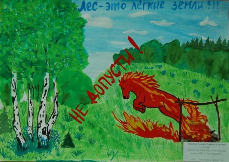 Плакат береги лес от пожара