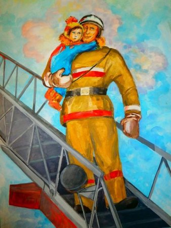 Рисунок ко Дню пожарника