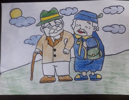 Дедушка и бабушка рисование