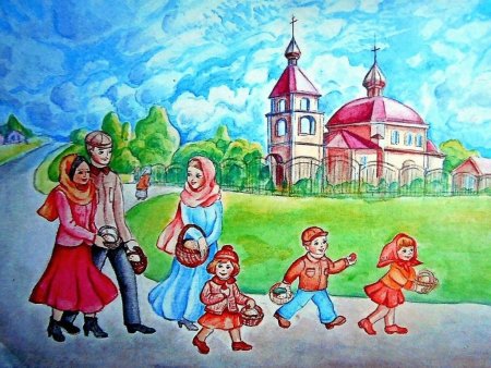 Дети идут в храм