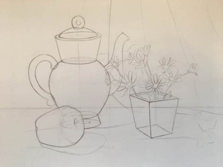 Поэтапное рисование натюрморта в цвете