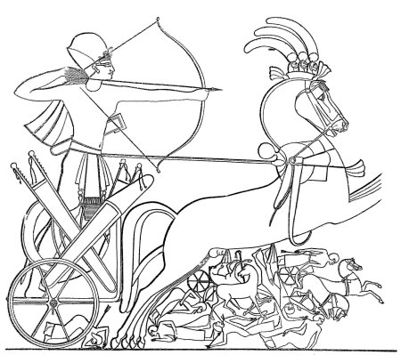 Египетская колесница рельеф