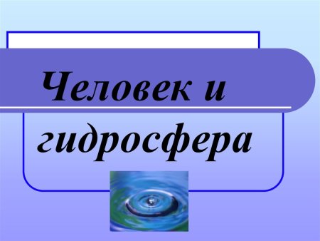 Презентация по теме гидросфера и человек