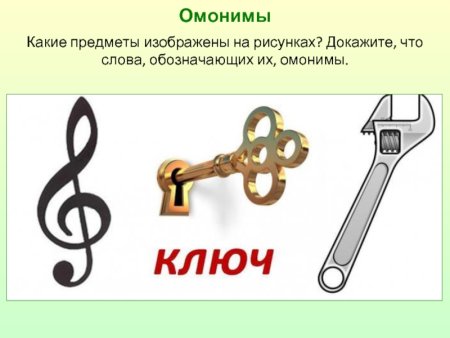 Омонимы к слову ключ