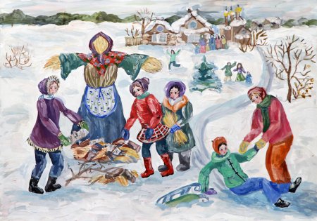 Рисунок Масленица 5 класс