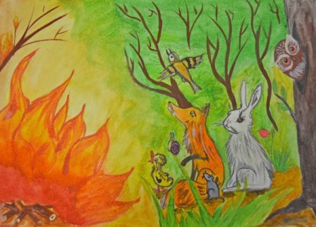 Рисунок на тему огонь