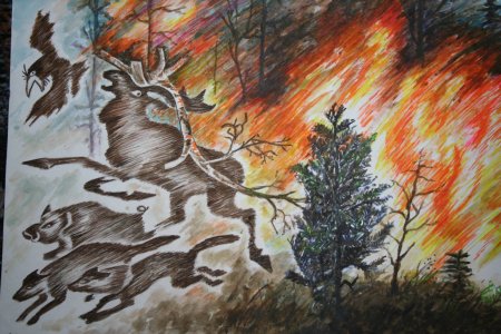 Рисунок на тему пожар