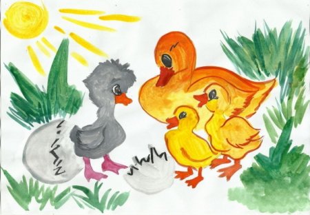 Гадкий утенок Андерсен нарисовать