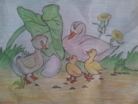 Рисунок к сказке Андерсена Гадкий утенок