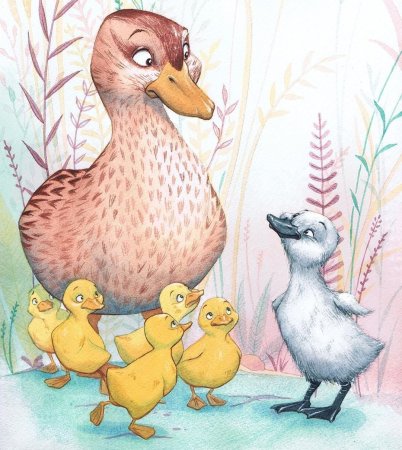 Гадкий утенок рисунок детский