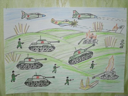 Военная тематика карандашом
