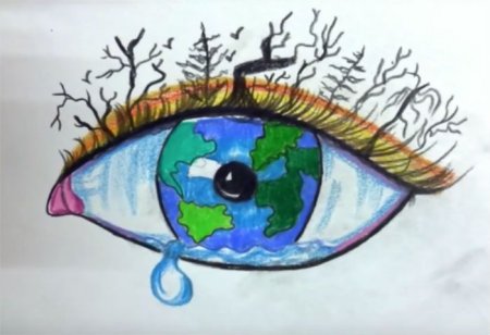 Рисунок зеленая Планета