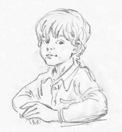 Рисунок мальчика карандашом
