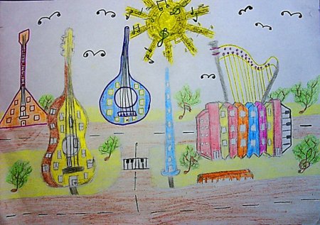 Музыкальный город рисунок