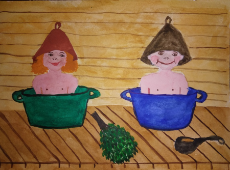 Баня мультяшная