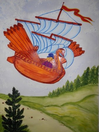 Иллюстрация к сказке Летучий корабль 3 класс